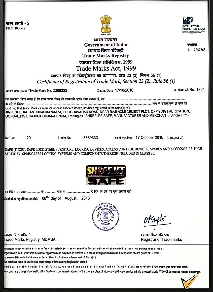Registered Trademark, Govt. of India