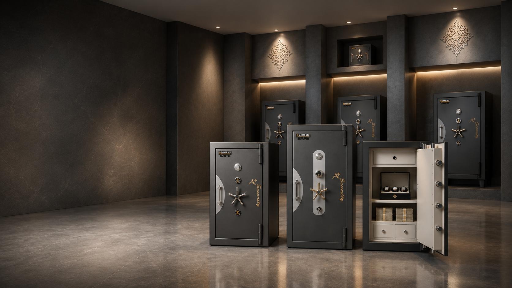 Compact security safe manufactured by ShreeJee Safe in Gondal, Gujarat